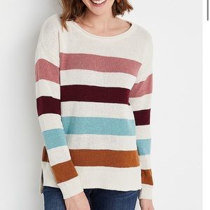 Color block matte chenille sweater